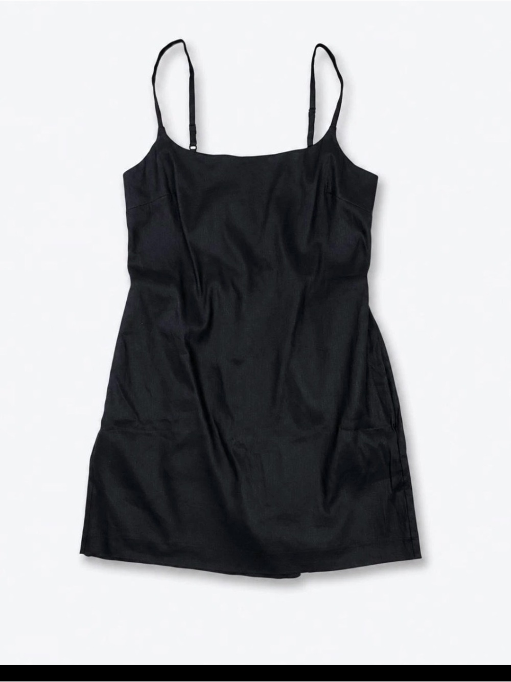 Madewell Squareneck Romper Jet Black Size 6 Sleeveless Skort Spaghetti Strap NWT